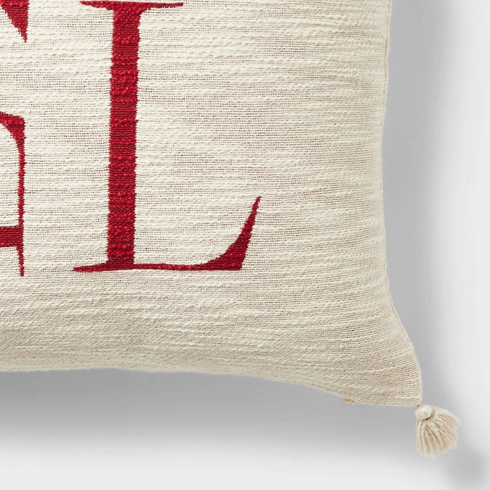 Woven Noel Square Throw Pillow Cream - Threshold designed with Studio McGee