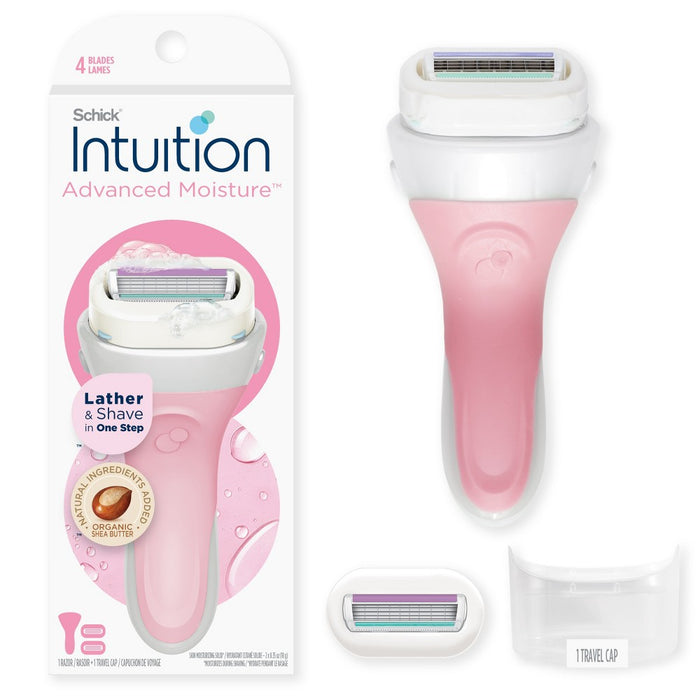 Schick Women's Intuition Advanced Moisture Women's Razor - Trial Size - 1 Razor Handle and 2 Refills