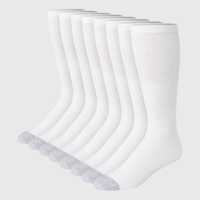 Hanes Red Label Men's FreshIQ Over-the-Calf Tube Socks 8pk - White 6-12