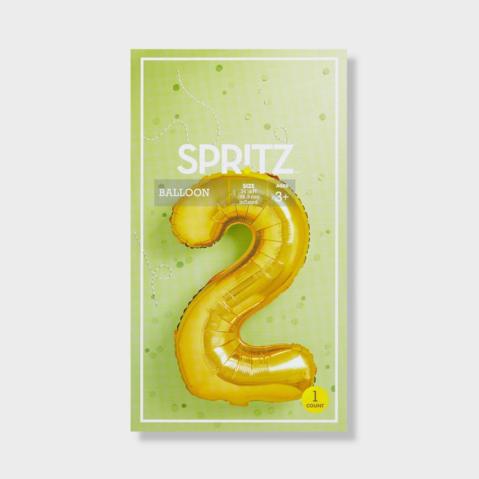 34" Number 2 Foil Balloon - Spritz