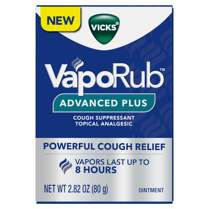 Vicks VapoRub Advanced Plus Cough Suppressant Topical Chest Rub Analgesic Ointment - 2.82oz