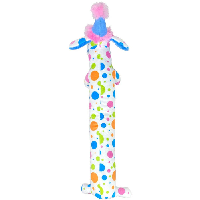 Multipet Birthday Polka Dots Loofa Dog Toy - 12"
