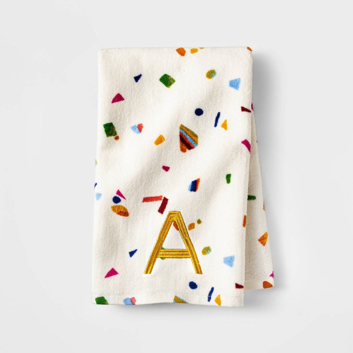 15"x25" Sheared Terry Monogram Hand Towel 'A' - Opalhouse