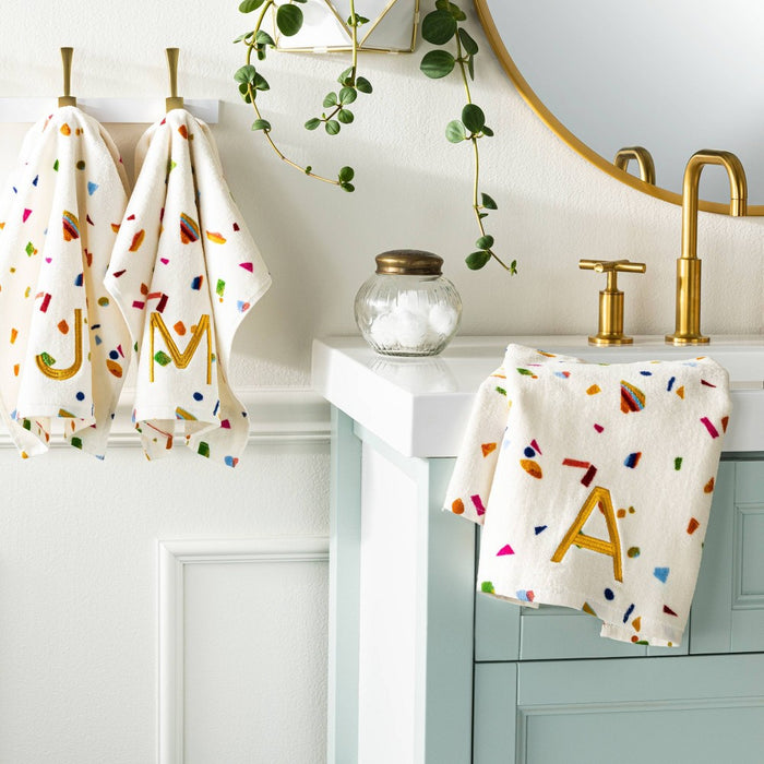 15"x25" Sheared Terry Monogram Hand Towel 'A' - Opalhouse
