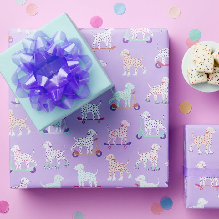 30"x96" Scooter Dogs Gift Wrap - Spritz
