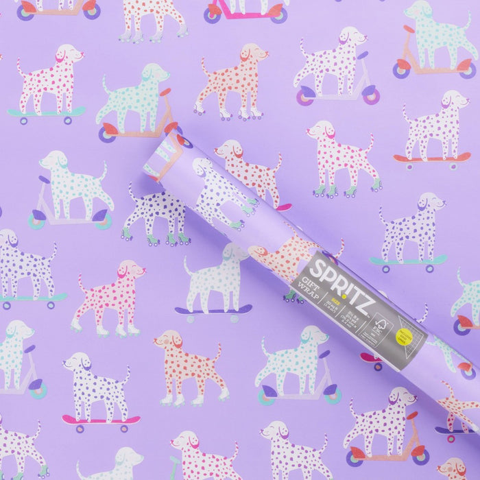 30"x96" Scooter Dogs Gift Wrap - Spritz