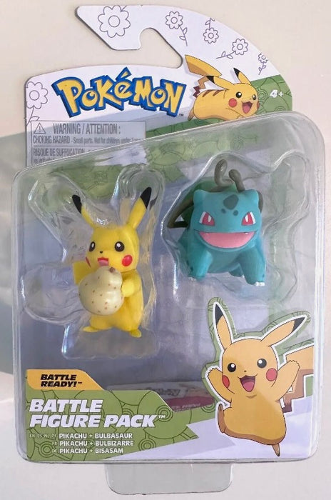 Pokemon Bulbasaur 3 and Spring Pikachu 3 Battle Action Figures - 2pk