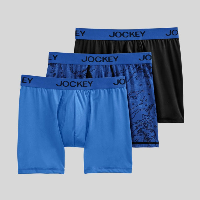 Jockey Generation Men's Microfiber Stretch 3pk Boxer Briefs - Blue L
