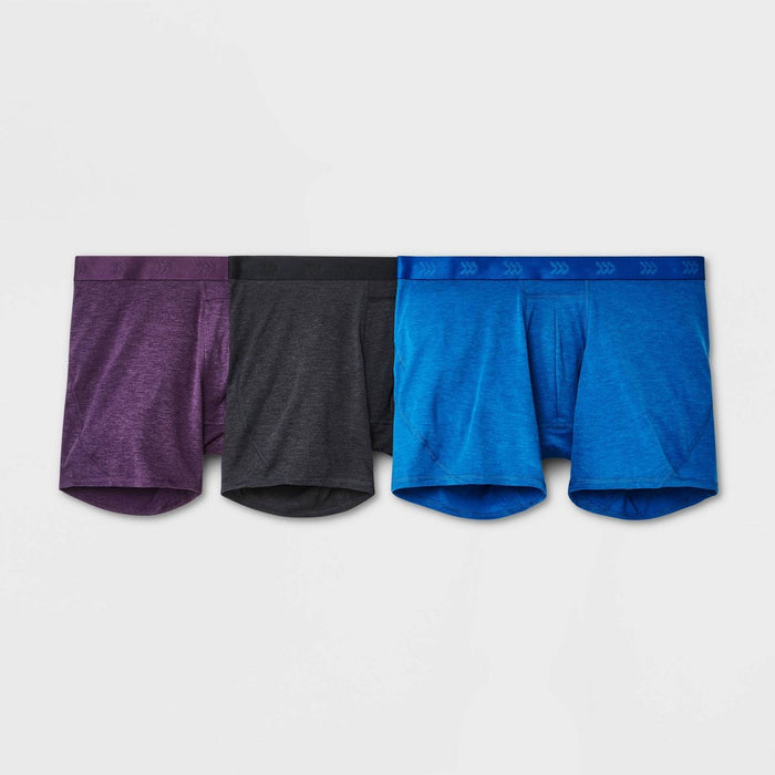 Men's Active 3pk Boxer Briefs - All in Motion Heathered Purple S
