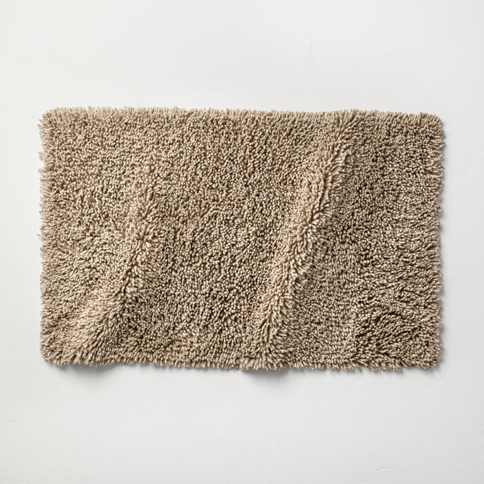 21"x34" Melange Looped Bath Rug Dark Sand - Casaluna