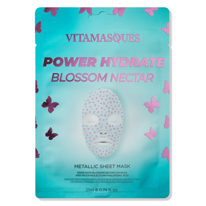 Vitamasques Power Hydrate Blossom Nectar Metallic Sheet Mask - 0.74 fl oz