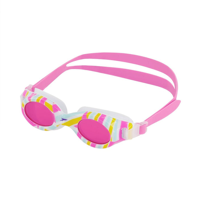 Speedo Junior Glide Print Swim Goggles - White/Punch