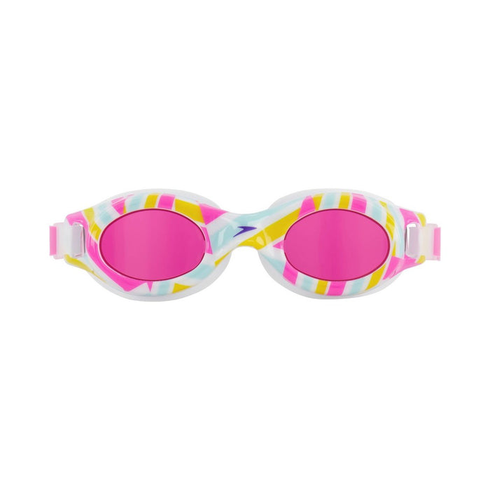 Speedo Junior Glide Print Swim Goggles - White/Punch