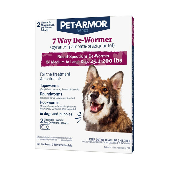 PetArmor 7-Way Deworm Dog Insect Treatment for Dogs - Above 25lbs EXP 08/2025