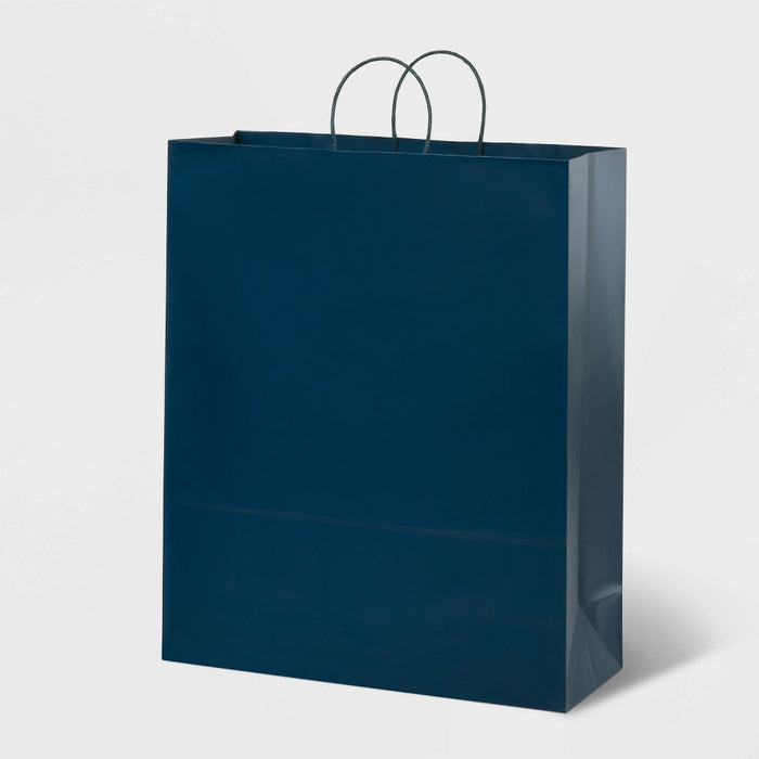 XLarge GiftNavy - Spritz: Father's Day Jumbo Size, Blue Solid Paper, All Occasion Gift Bags