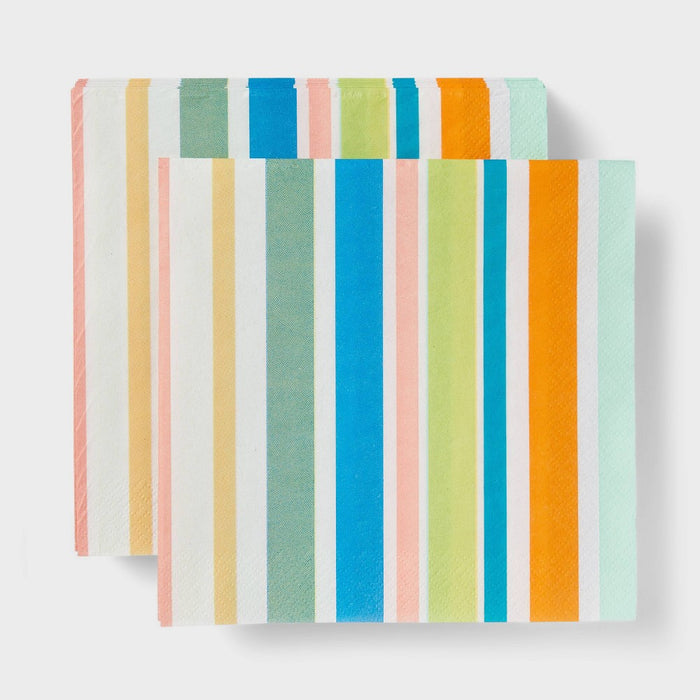 30ct Lunch Napkin Summer Stripe - Sun Squad