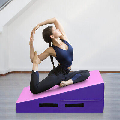 Incline Tumbling Mat Wedge Ramp Gym Fitness Skill Shape Gymnastics Mat W/Handle