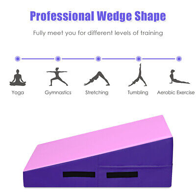 Incline Tumbling Mat Wedge Ramp Gym Fitness Skill Shape Gymnastics Mat W/Handle