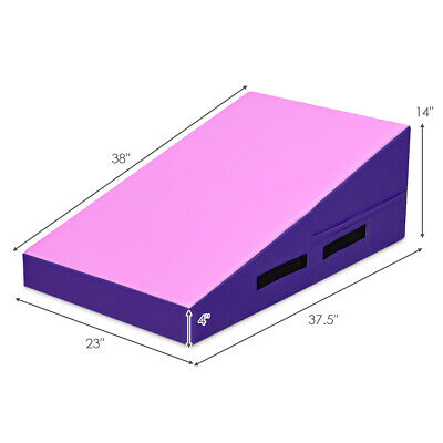Incline Tumbling Mat Wedge Ramp Gym Fitness Skill Shape Gymnastics Mat W/Handle