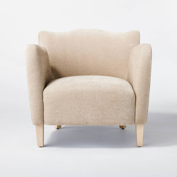 Wing Arm Accent Chair Velvet Beige (KD) - Threshold designed with Studio McGee (LOCAL PICKUP ONLY)