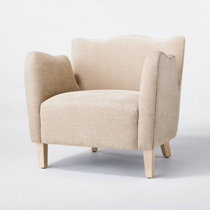 Wing Arm Accent Chair Velvet Beige (KD) - Threshold designed with Studio McGee (LOCAL PICKUP ONLY)