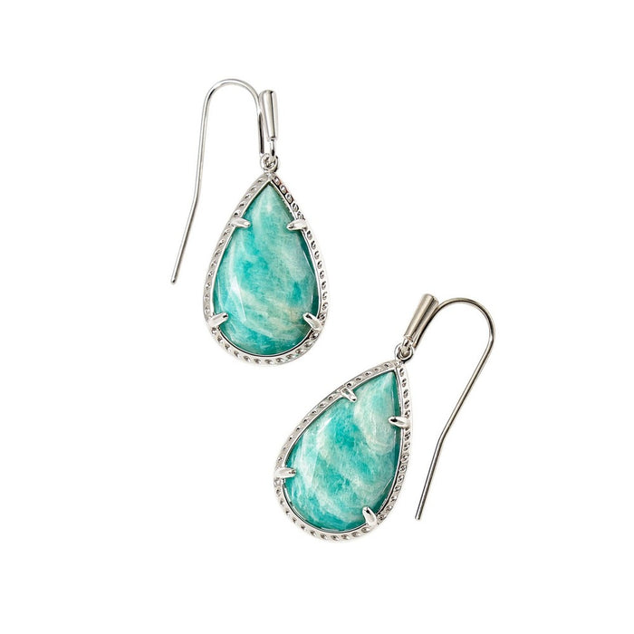 Kendra Scott Sami Rhodium Over Brass Amazonite Drop Earrings - Turquoise Magnesite