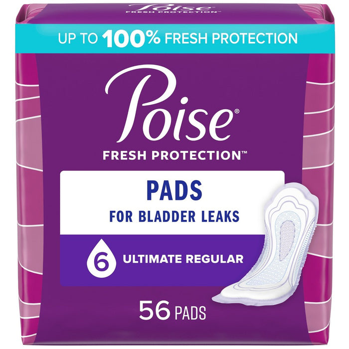 Poise Original Design Postpartum Incontinence Pads for Women - Ultimate Absorbency - Regular - 56ct