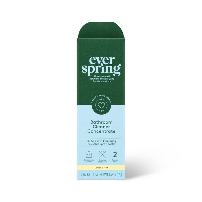 Lemon & Mint Ultra-Concentrated Bathroom Cleaner - 0.42oz/2ct - Everspring