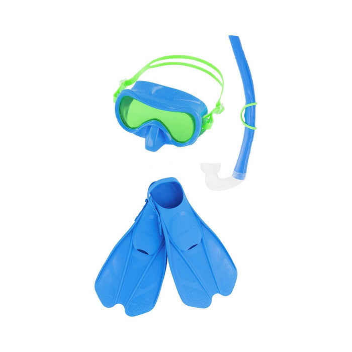 Speedo Kids' Sea Seeker MSF Snorkel Set Blue/Green - L/XL