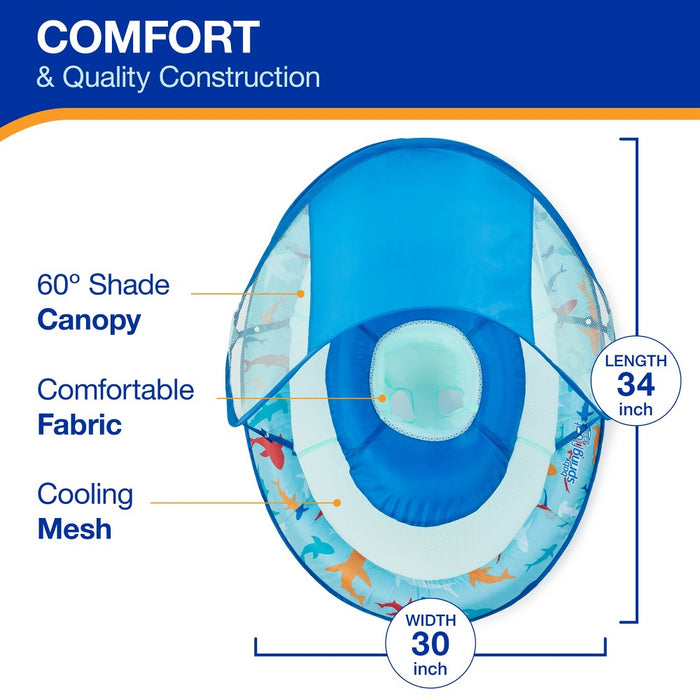 Swimways Sun Canopy Spring Float with Hyper-Flate Valve - Shark