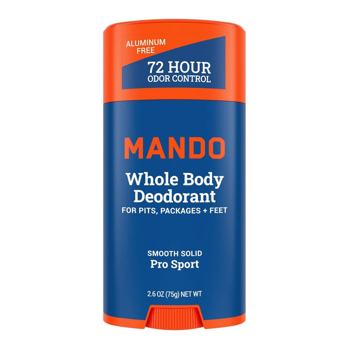 Mando Whole Body Deodorant - Men's Aluminum-Free Smooth Solid Stick Deodorant - Pro Sport - 2.6oz