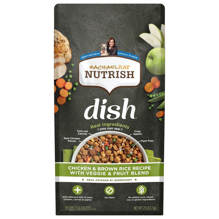 Rachael Ray Nutrish Dish Chicken, Vegetable, Fruit & Brown Rice Recipe Super Premium Dry Dog Food - 3.75lbs