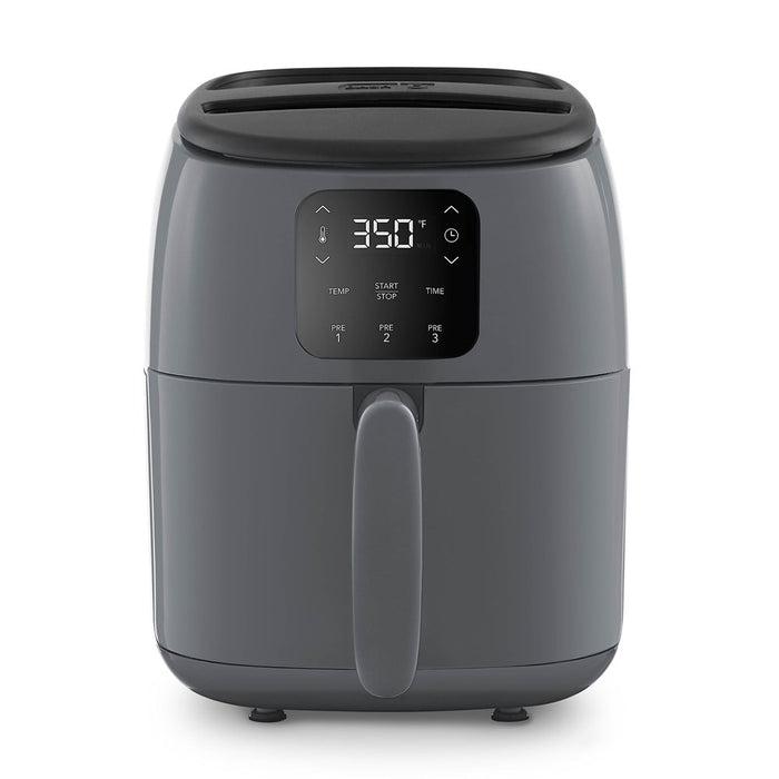 DASH Tasti-Crisp™ Electric Air Fryer Oven, 2.6 Qt., Grey – Compact Air Fryer For Healthier Food In Minutes, Ideal For Small Spaces - Auto Shut Off, Digital, 1000-Watt