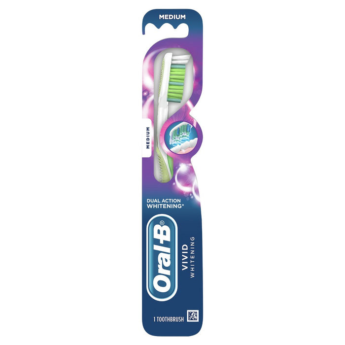Oral-B 3D White Vivid Manual Toothbrush, Medium Bristles - 1ct