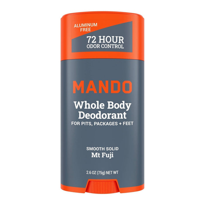 Mando Whole Body Deodorant - Men's Aluminum-Free Smooth Solid Stick Deodorant - Mt Fuji - 2.6oz