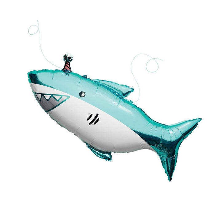 Shark Print Foil Balloon Teal - Spritz