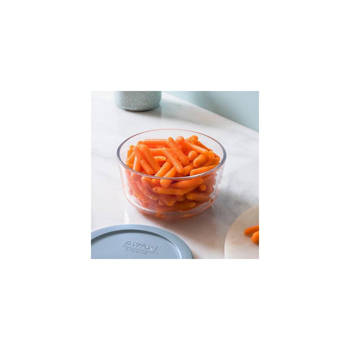 Pyrex 4pc 4c Round Glass Food Storage Containers Cerulean