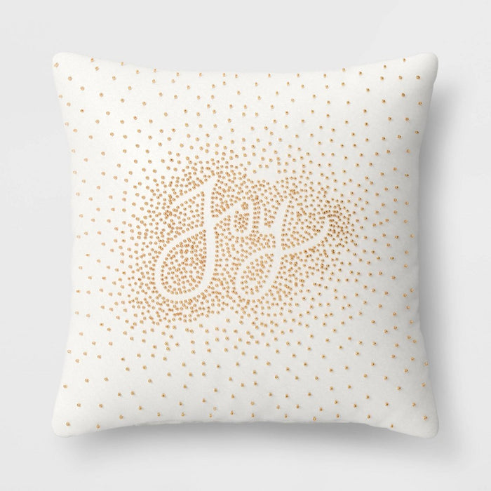 Beaded Joy Square Throw Pillow White - Threshold