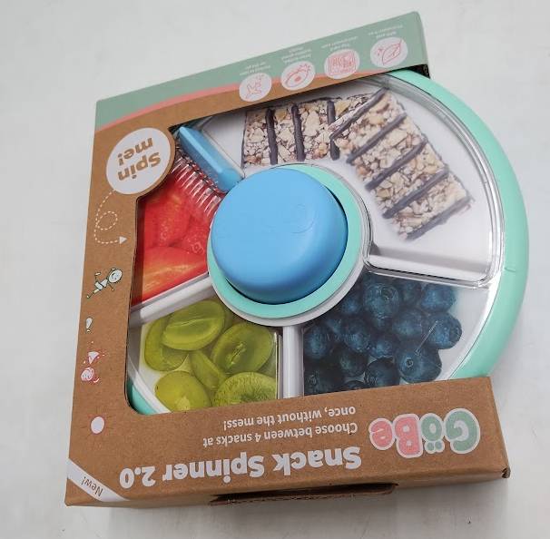 GoBe Kids' Snack Spinner Slide Baby and Toddler Food Container - Twinberry Blue