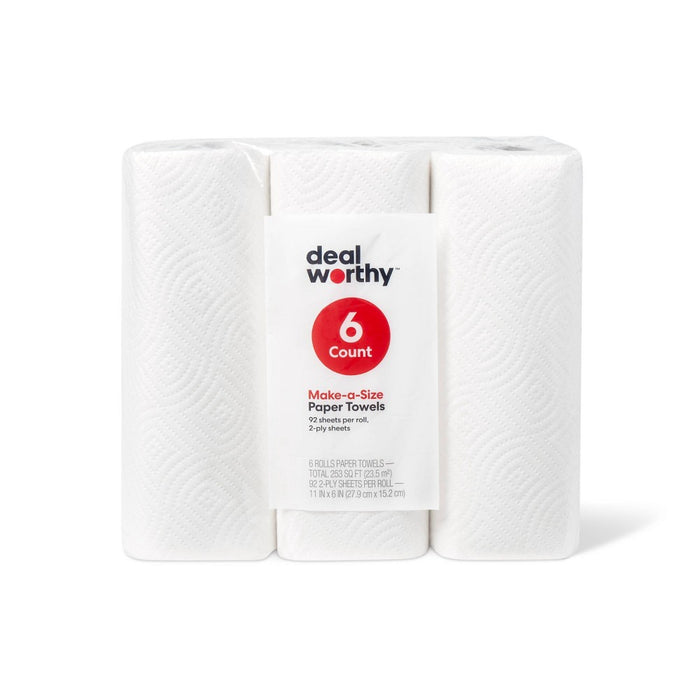 Make-A-Size Paper Towels - 6 Rolls - Dealworthy