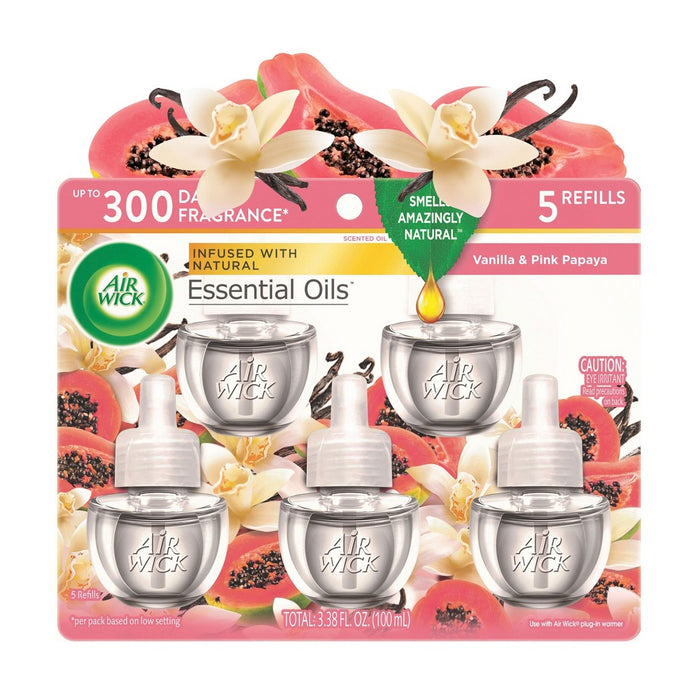 Air Wick Scented Oil Refill - Vanilla & Pink Papaya - 3.38 fl oz/5pk