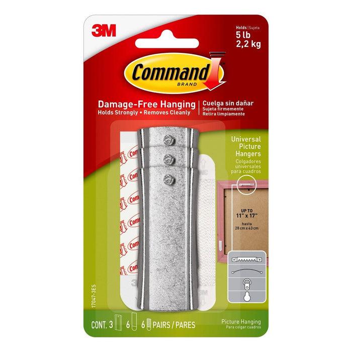 Command Universal Picture Hanger with 3 Hangers 6 Strips and 6 Stabilizer Pairs