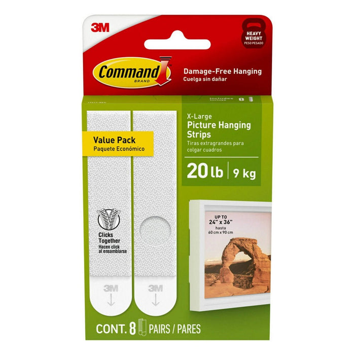 Command 8 Pairs 20lbs Mounting Adhesives White