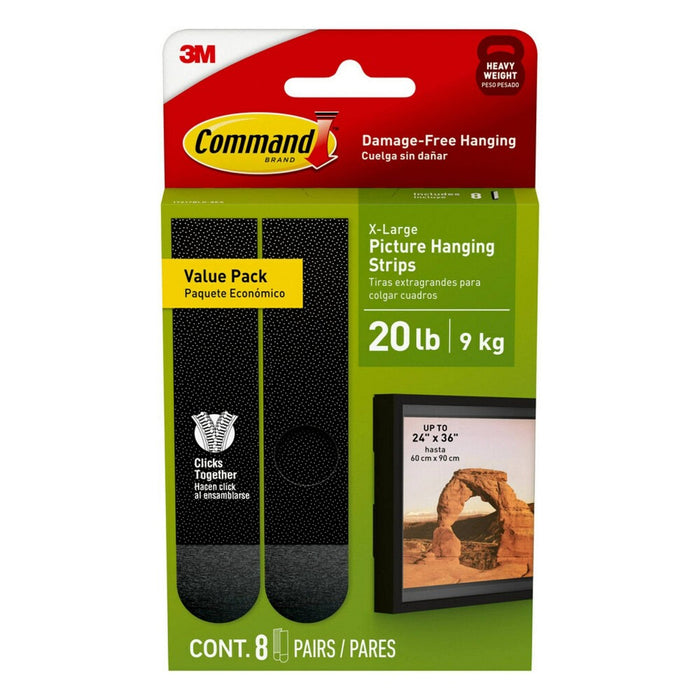 Command 8 Pairs 20lbs Mounting Adhesives Black