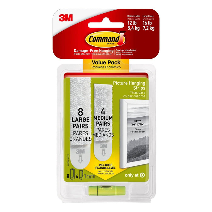 Command 4 Medium and 8 Large Pairs Mounting Adhesives