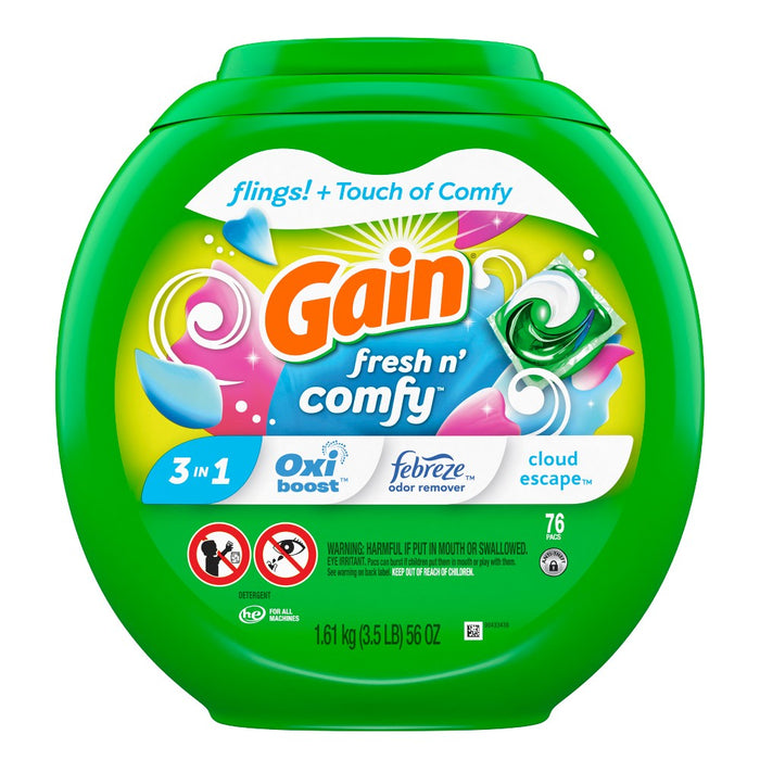 Gain Flings Laundry Detergent - Fresh & Comfy - 76ct