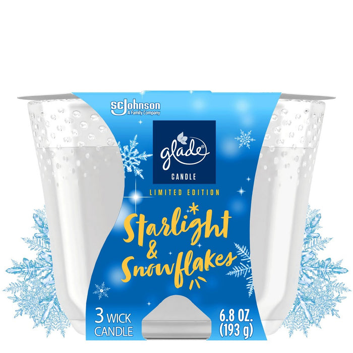 Glade 3-Wick Large Candle - Starlight & Snowflakes - 6.8oz