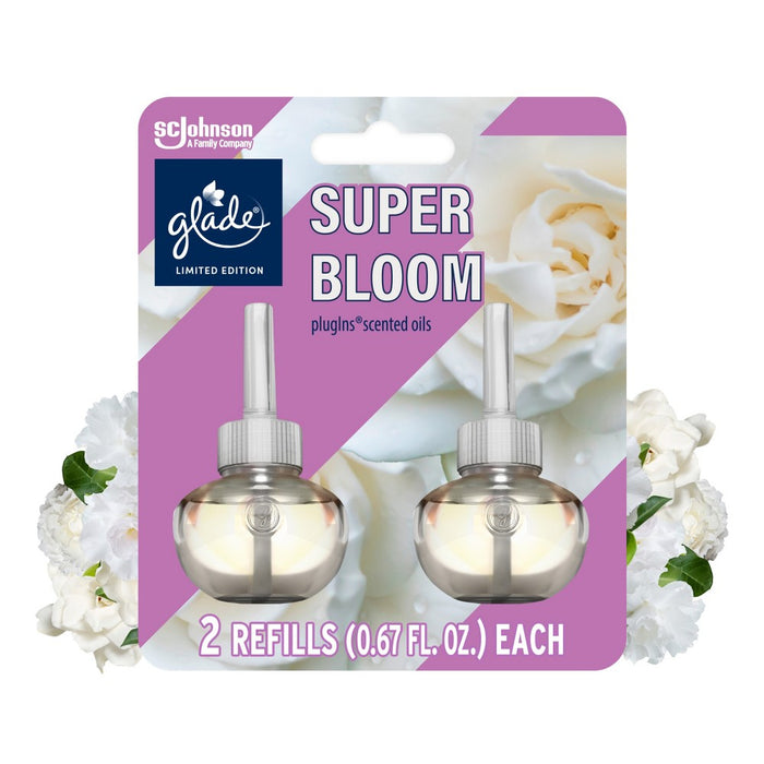 Glade PlugIns Scented Oil Air Freshener Refills - Super Bloom - 1.34 fl oz/2ct