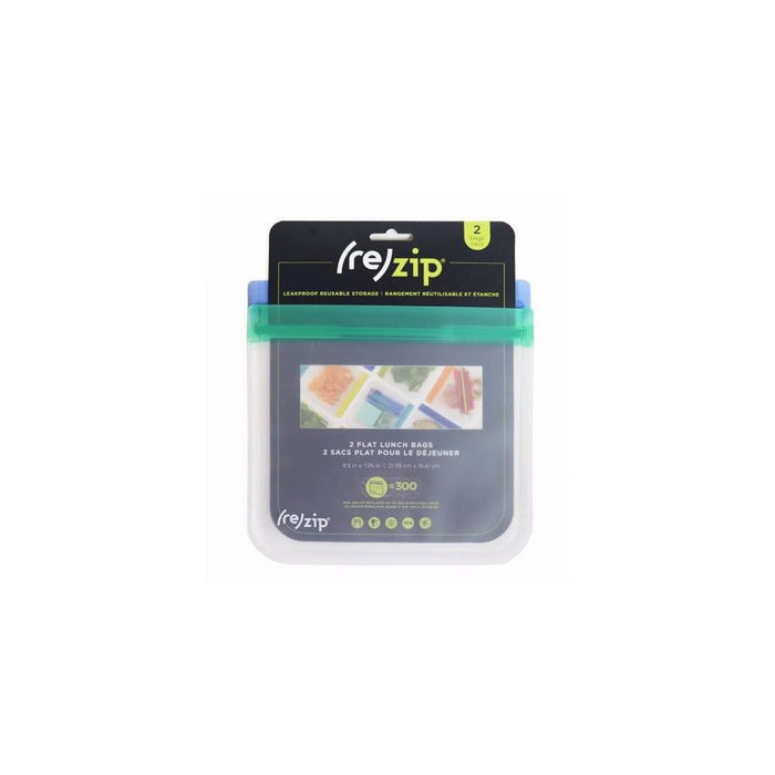 (re)zip Reusable Leak-proof Flat Sandwich Lunch Bag - 2pk (Colors May Vary)