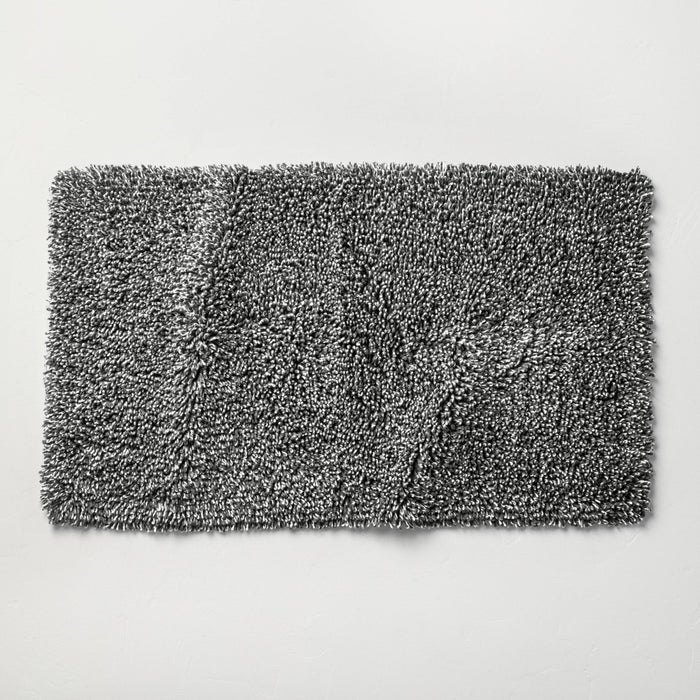 21"x34" Melange Looped Bath Rug Dark Gray - Casaluna